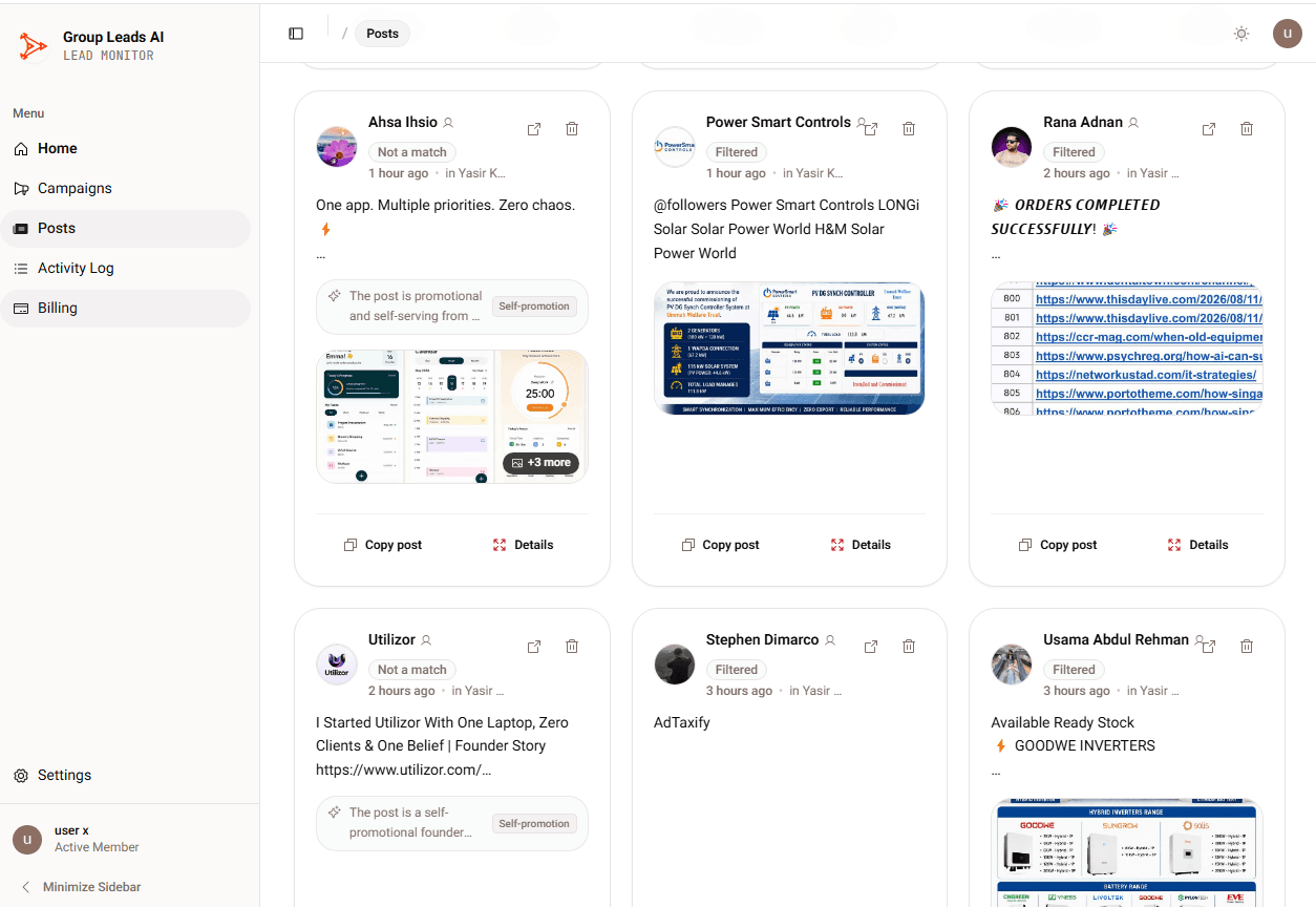 Group Watcher Dashboard Screenshot